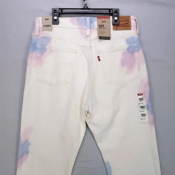 Levis 501Original Jeans Women Straight Leg High Rise White Size 28x30 Button Fly - Picture 5 of 15